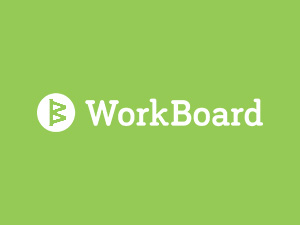 Workboard logo on green background