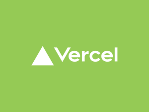 vercel logo on green background